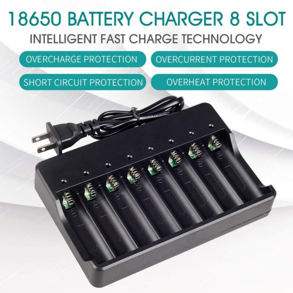 18650 Battery Charger – 8 Bay Universal Smart Charger