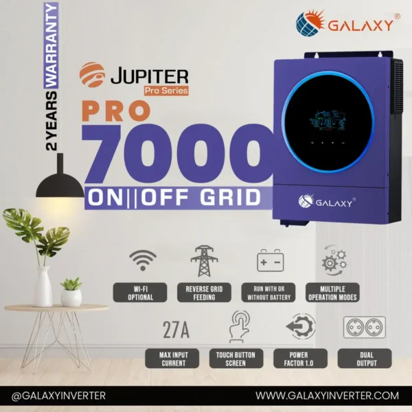 Galaxy Jupiter Pro Series Solar Inverter PV7000 6000W – High-Performance Hybrid Power Solution